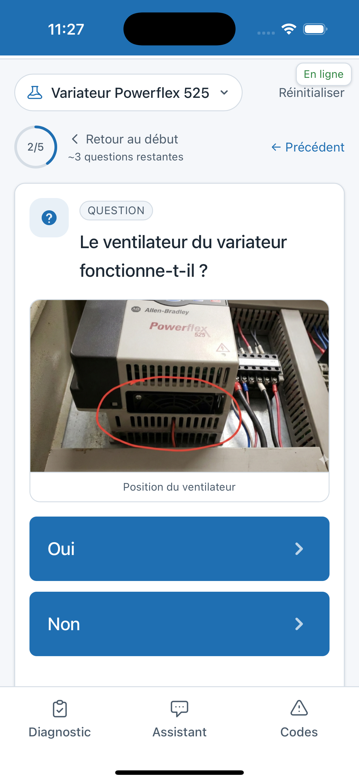 Diagnostic guidé avec photo terrain